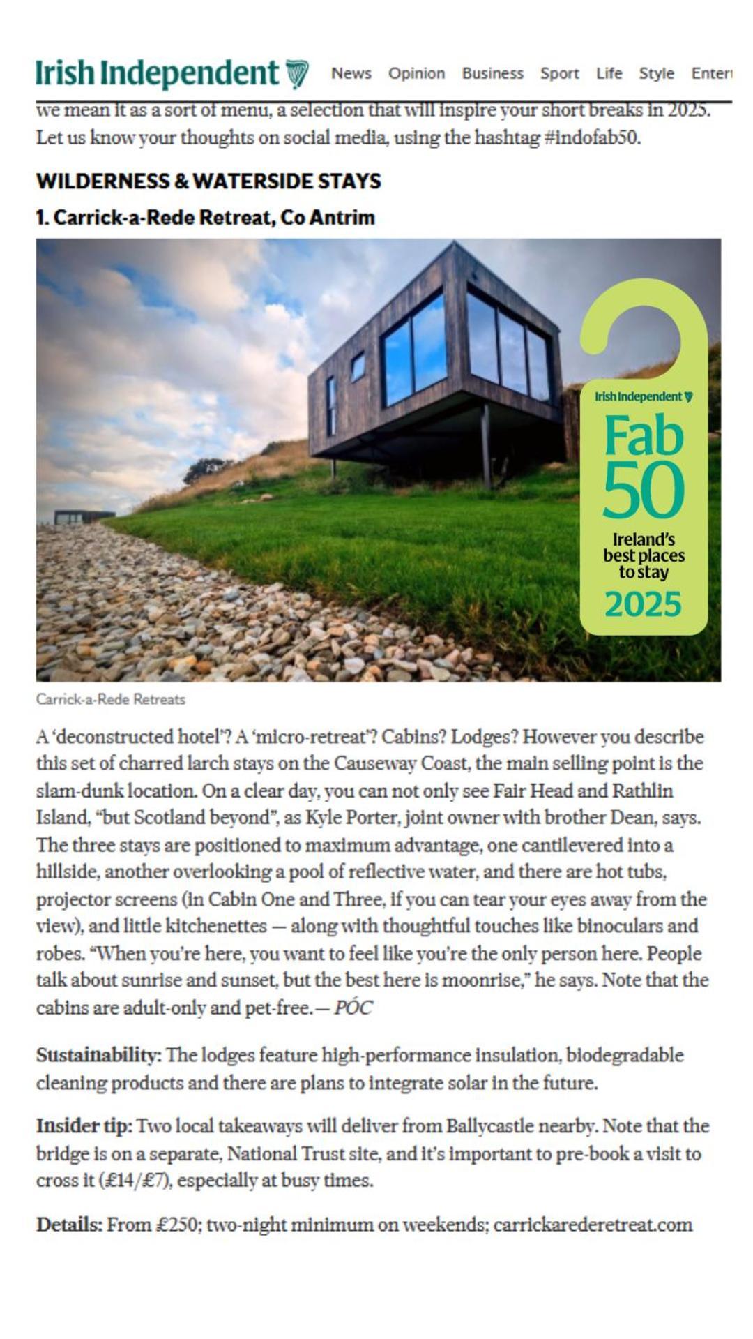 Carrick-A-Rede Luxury Retreat Ballintoy Causeway Coast Exterior foto